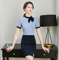 Professional shirt female summer jewelry shop work uniform female professional shirt hotel front desk tooling short sleeve shirt Women