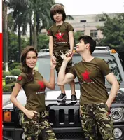 Luhai Air Force Fan Quần áo Quần áo cotton mùa xuân và mùa hè Đàn ông và phụ nữ tay ngắn cổ tròn màu đỏ Năm sao T 桖 Cặp đôi thủy thủ múa 66A148 - Những người đam mê quân sự hàng may mặc / sản phẩm quạt quân đội quần rằn ri