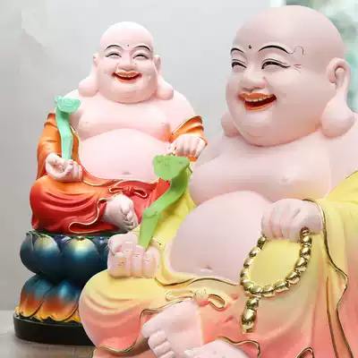 Household Buddha statue resin glass fiber Buddha statue 12 inch Maitreya Buddha 22cm living room belly Maitreya Buddha ornaments