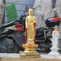 Temple resin Kizang King Bodhisattva Gold Painting Station Tang Sangzang Buddha statue with backlit Jiuhuashan Kizang Goddess