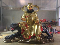 Factory direct resin Buddha statue paste gold Zhao Gongming 1 meter 8 gold painted Wu Caishen Tiger black face Wealth God