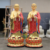 Low price sale of Buddhist supplies resin Buddha statue glass fiber reinforced plastic gold 1 meter 6 Anman Kaye Buddha disciples