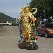 Factory direct sales Temple Buddha statue resin gilt painting 2 meters high station Wei Tuo Bodhisattva Jia Lan Wei Tuo Guardian statue