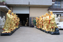 Manufacturer direct sale Buddha statue resin Buddha statue with gold color drawing 1 m 6 Station Shahan temple Rohan Bodhisattva