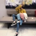 Áo len nữ sành điệu 2018 thu đông mới phiên bản Hàn Quốc của những chiếc áo len cổ tròn màu trơn rộng cổ lười gió áo len nữ zara cổ tròn Vòng cổ áo len