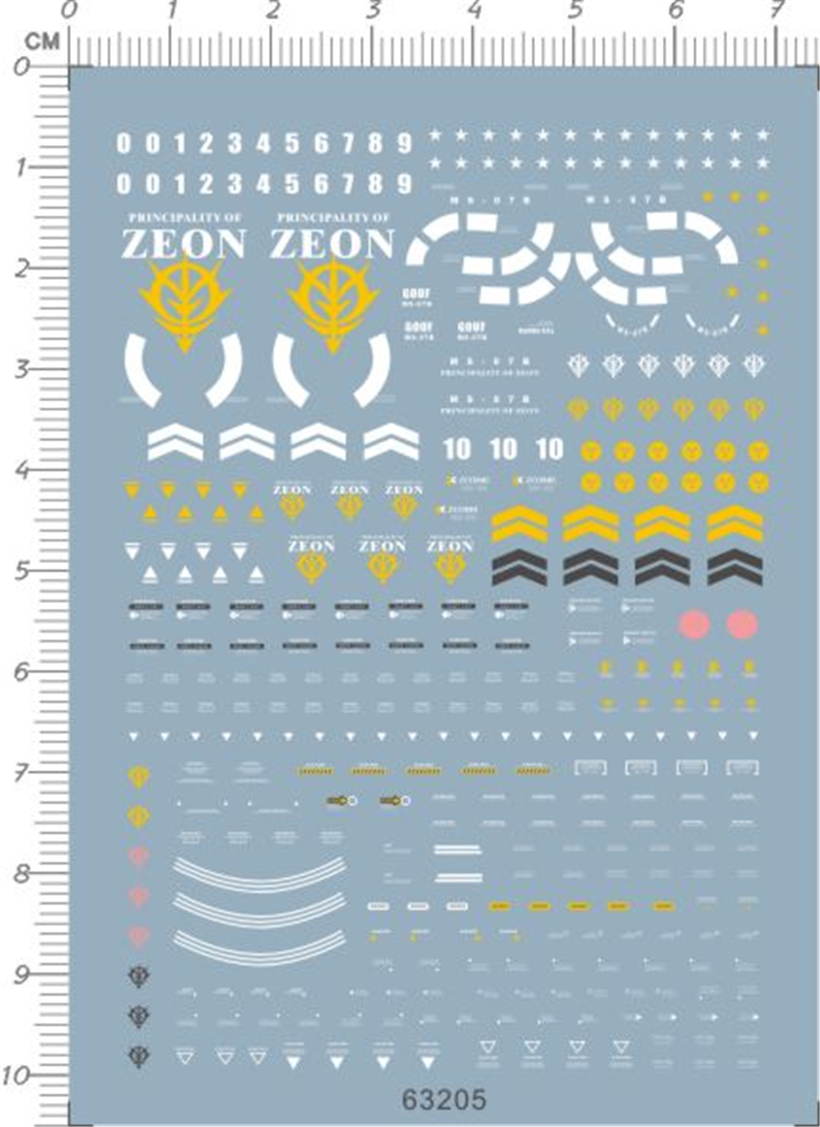 Gunpla HG GOUF MS-07B Tiger Water Decal(63205)