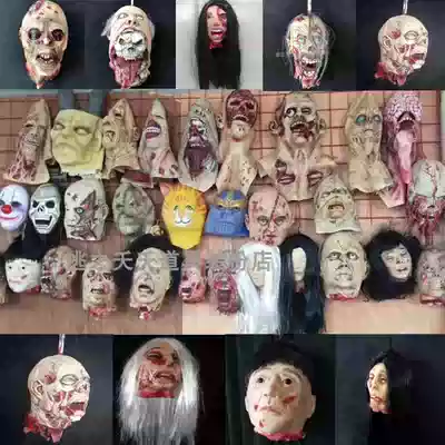 Simulated dead head pendant decapitated ghost props room escape real person size fake ghost hanging head horror haunted house corpse