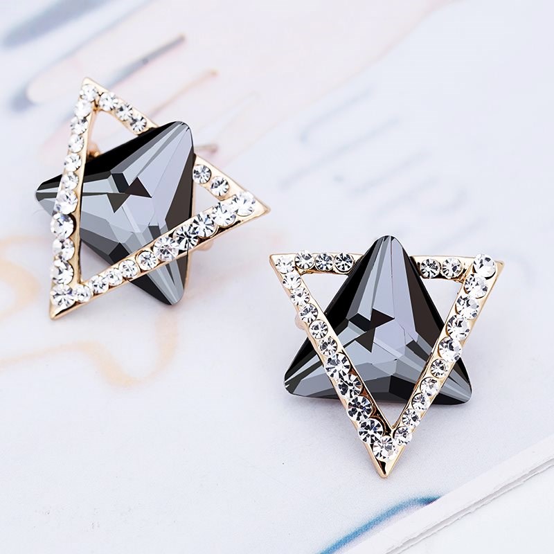 Net Beautiful Earrings Stage Blue Ear Needles Super Shiny Mother Evening Dress Long Version Accessories Short Hair Black Girl Short