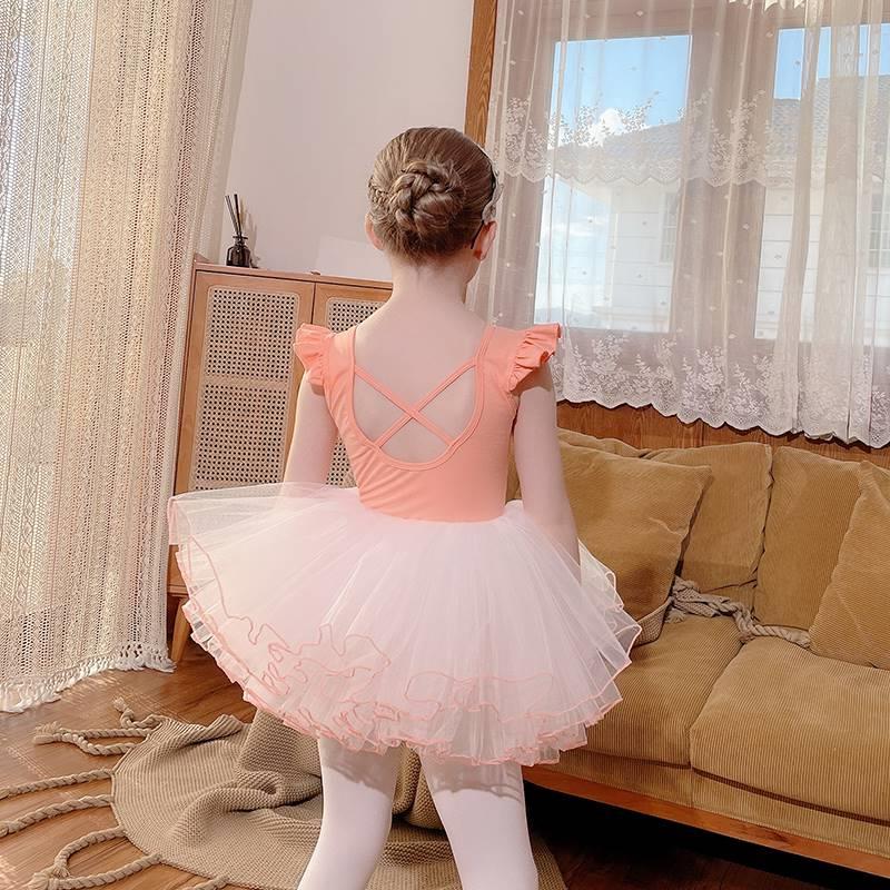 Japanese ZD Children Dance Clothes Summer Short Sleeve Costume Breakup Girls Ballet Dress Chinese Dance Clothes