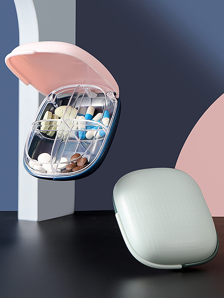 Japan's ZD pill box portable portable mini small sealed drug pill morning, middle and evening sub-package artifact large capacity