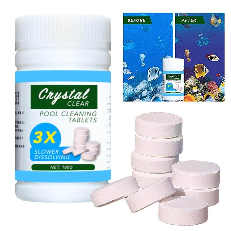 New 100Pcs Bottle Concentrated Cleaner Pool Cleaning Tablet