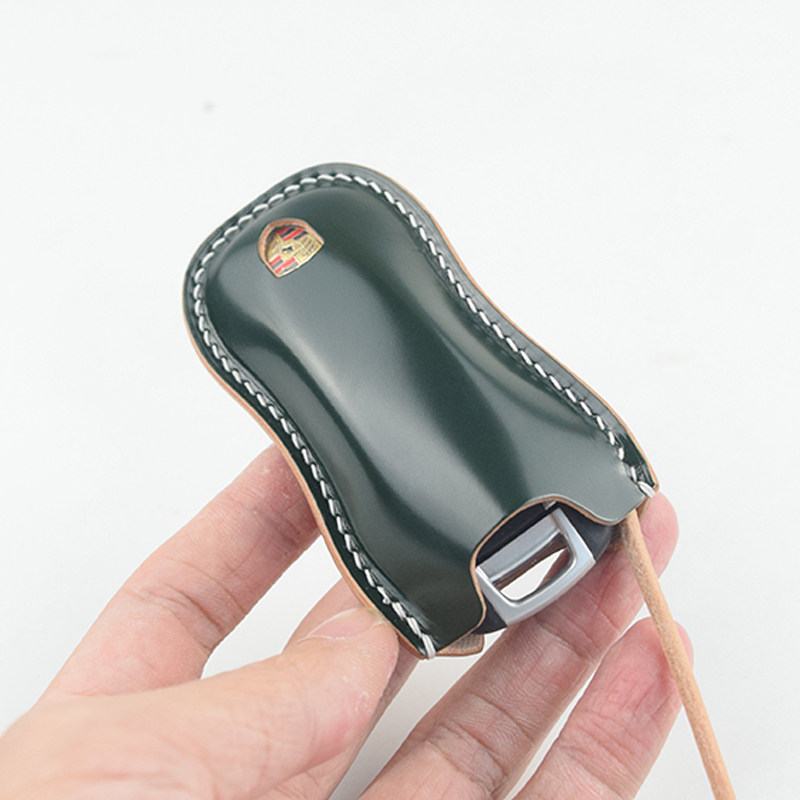 Suitable for Porsche Cayenne Panamera Macan 911 718 Cordless leather key case handmade