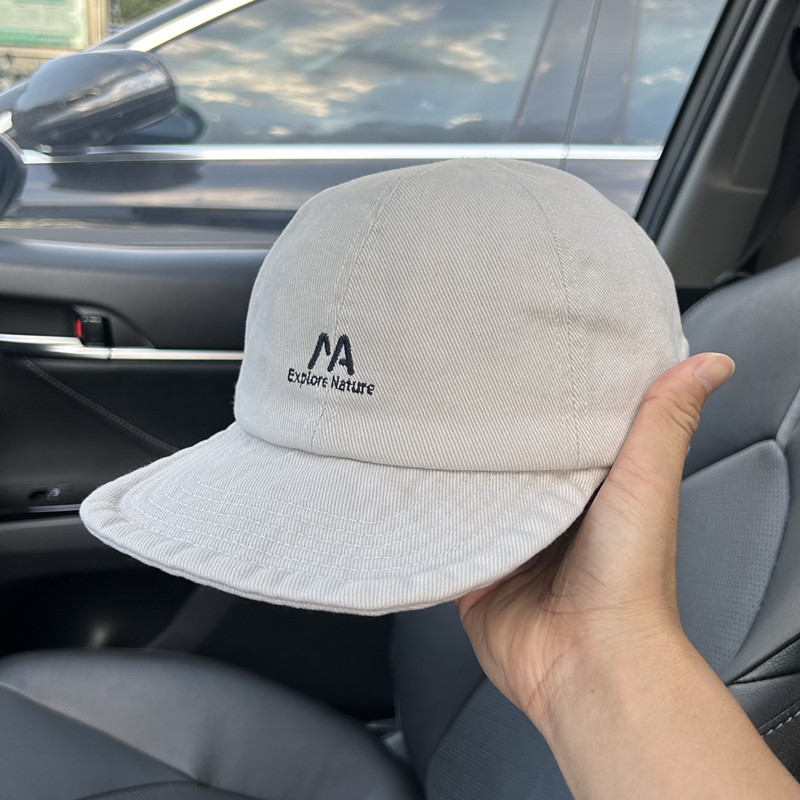 Japanese Retro Soft-Brim Baseball Cap for Young Men and Women, Versatile Washed Flat-Brim Embroidered Peaked Cap, Soft Top Outdoor Sunshade