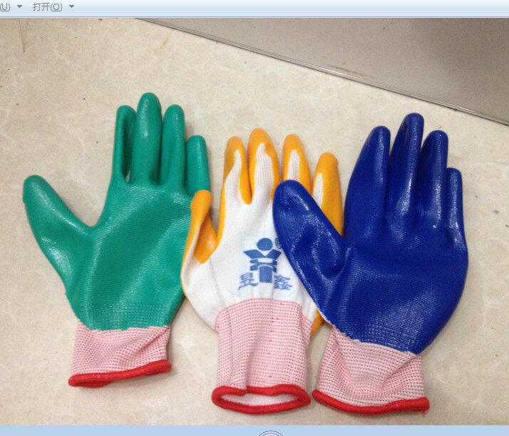 Yuxin Thirteen Needle Nitrile Gloves Labor Insurance Nylon Oil Resistant Cut Resistant Anti-slip Hanging Glue Glue Repair Car Oil-Proof Industry