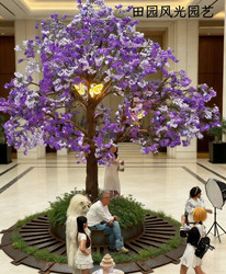 Simulated Jacaranda Large Cherry Blossom Tree Indoor and Outdoor Landscaping Decoration Landscaping Square Artificial Tree Outdoor Fake Flower Tree Landscaping