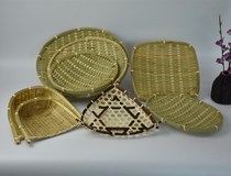 Handmade bamboo basket Bamboo dustpan Fruit basket Bamboo sieve snack dried fruit plate Mini small dustpan decoration