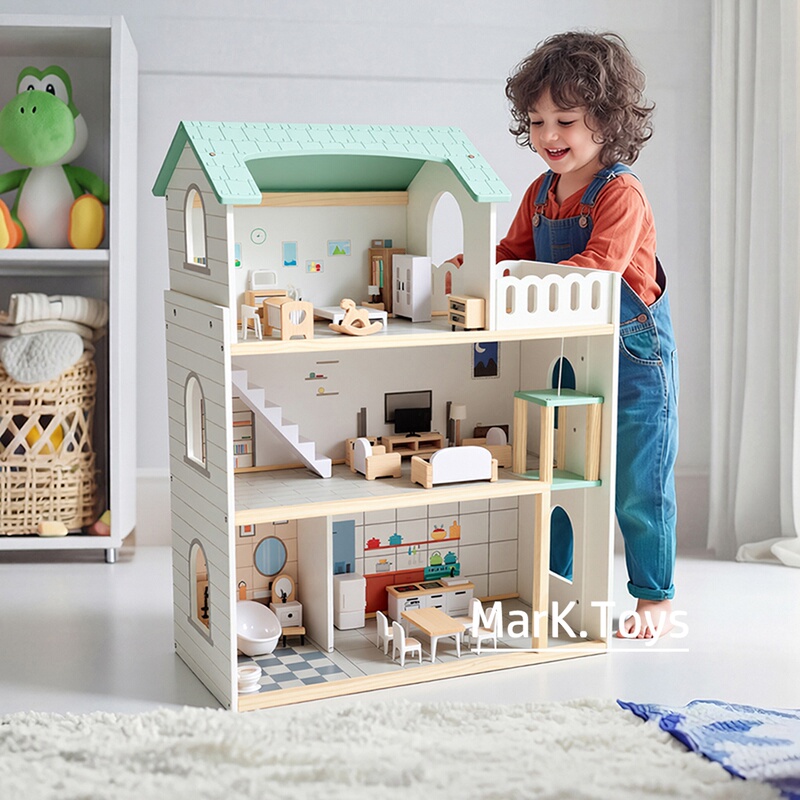 Children's Wooden Play House Large Villa Dollhouse Wooden House Simulated Room Small Furniture Boy's Birthday Gift Children's Wooden Play House Large Villa Dollhouse Wooden House Simulated Room Small Furniture Boy's Birthday Gift