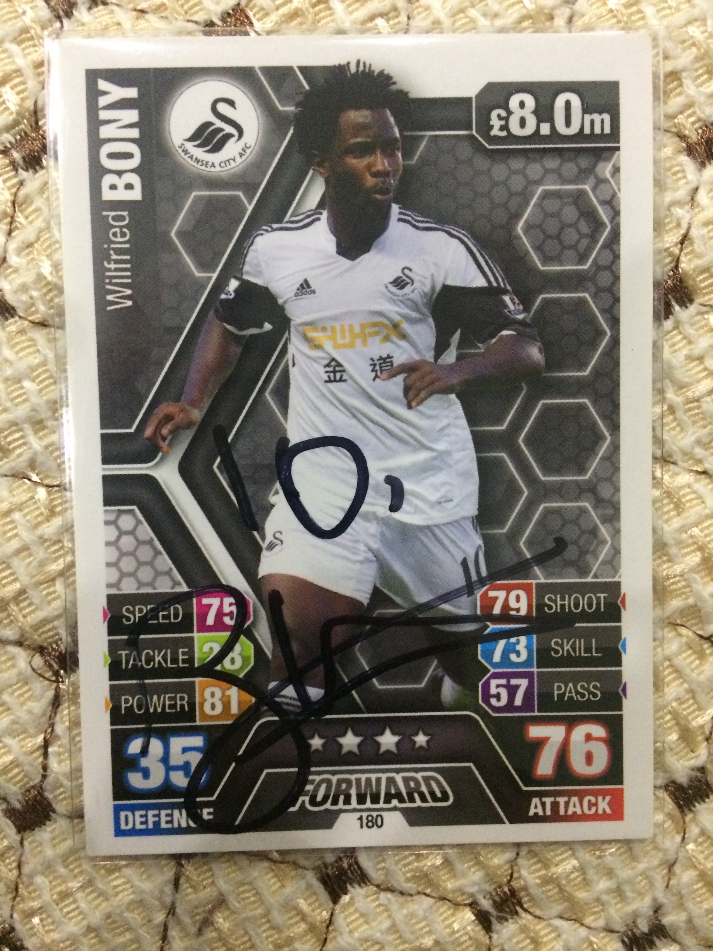 Bonny Signed Player Card Manchester City Swansea