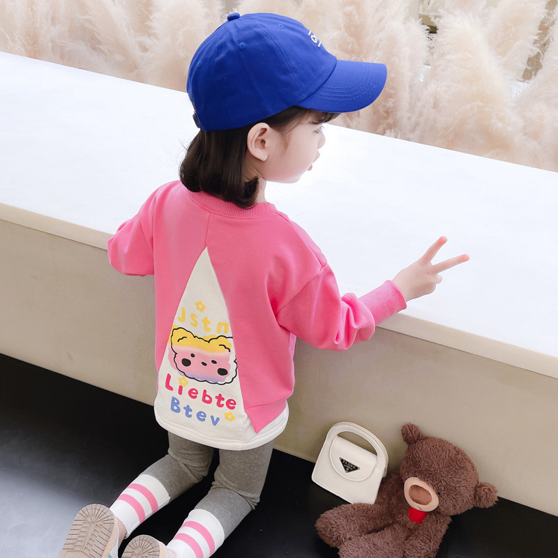 Girl's spring autumn season suit 2022 new children's foreign Han version cute pants two sets of baby spring clothes