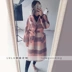 Áo lưới rộng màu hồng tùy chỉnh của phụ nữ Dzlulu với tay áo bằng vải len cashmere hai mặt áo khoác dài - Áo len lót đôi