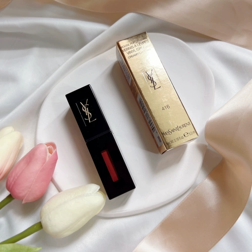 YSL Черная трубка краска световая губа глазурь 610 440 441 416 420 407 Зеркальный гнилый томатный цвет