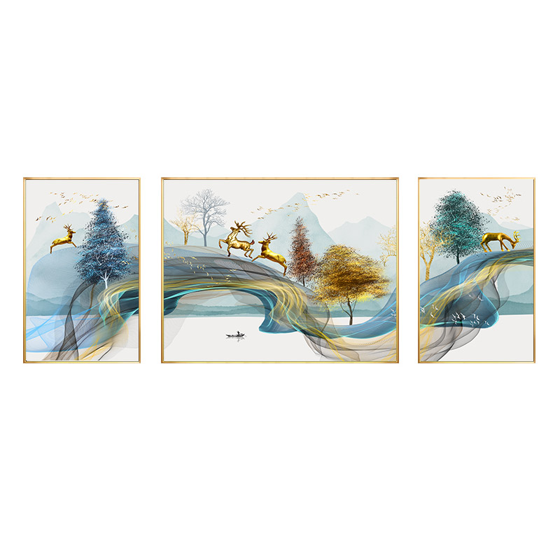【一组三幅】北欧客厅装饰画壁画