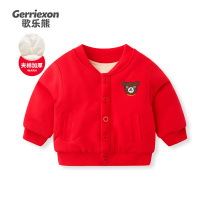 Baby fleece autumn and winter coat childrens thickened red top baby winter foreign style cotton warm jacket tide