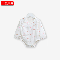Rabbit House newborn baby Summer cotton gauze thin strap long sleeve triangle climbing suit baby jumpsuit