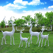 Outdoor Large Abstract Mayflower Deer GRP Animal Garden Forest Landscape Sculpture Sales section Neighborhood Decorations Hem