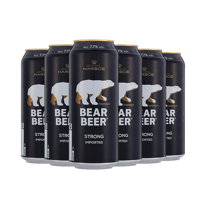 进口啤酒豪铂熊烈性啤酒500ml*6听装临期特价清仓处理外国啤酒