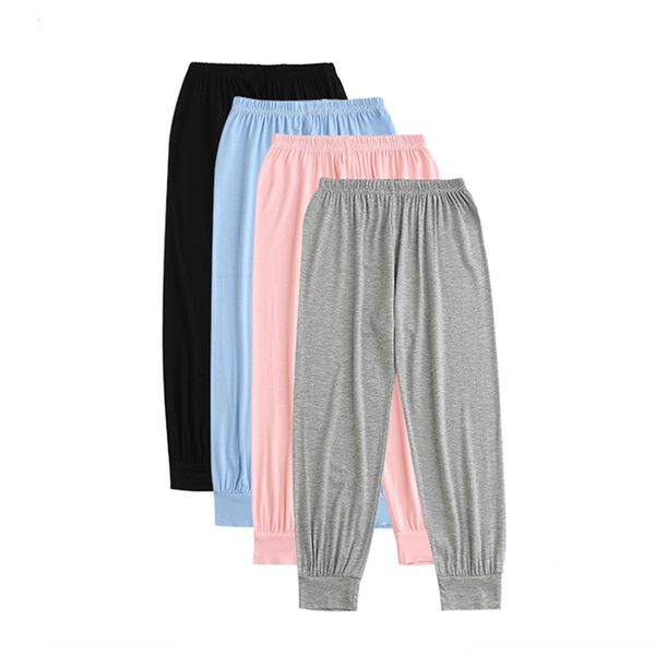 Kids Summer Mosquito Repelling Pants Boy Girl Modal Casual Pants Children's Home Pants Pure Color Baggy Pajama Pants — 4