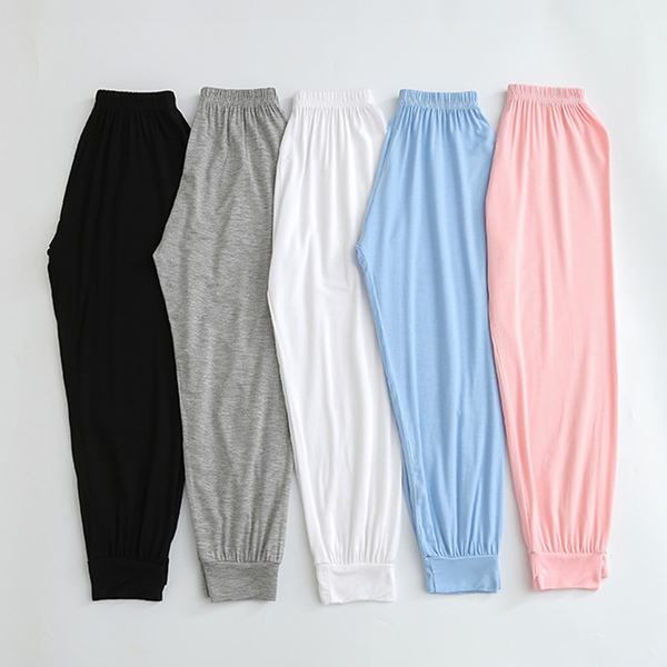 Kids Summer Mosquito Repelling Pants Boy Girl Modal Casual Pants Children's Home Pants Pure Color Baggy Pajama Pants — 2