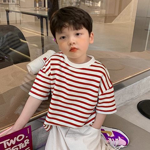 boys striped cotton t shirt summer short sleeve casual crew neck tee boys striped cotton t shirt summer short sleeve casual crew neck tee