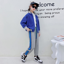 Girls Leisure Cotton Spring Autumn Fashion 2022 New Yangqi CUHK Children girls Fashion pure cotton Leisure Two sets