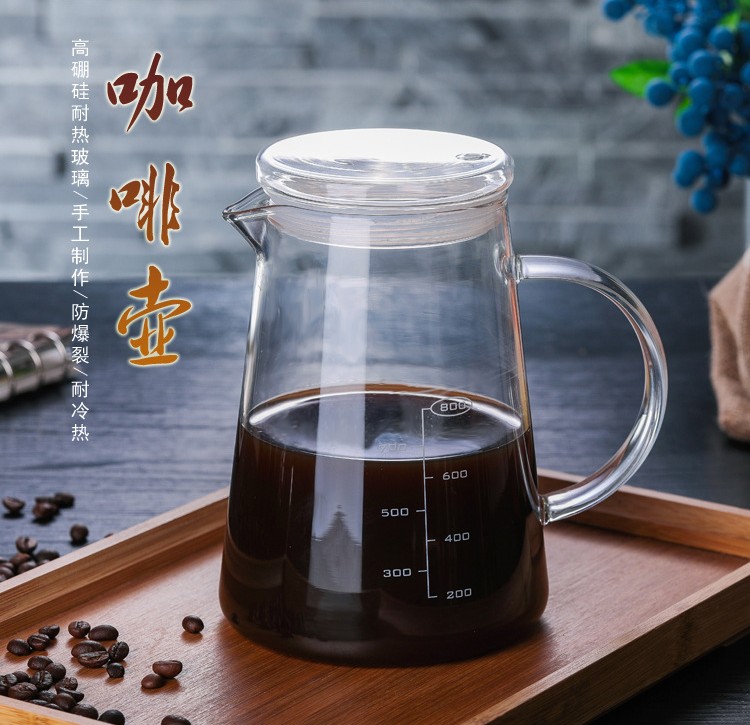Rửa tay nồi cà phê nhà nhỏ đặt thủ công màu rắn trong suốt borosilicate thủy tinh chịu nhiệt tốt lọc nồi nồi dụng cụ pha cà phê thủ công