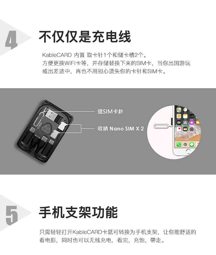 KableCARD gói đa chức năng tồn tại đô thị thẻ dòng dữ liệu kết hợp các công cụ kỹ thuật số thẻ sạc không dây - Lưu trữ cho sản phẩm kỹ thuật số vỏ đựng tai nghe airpods