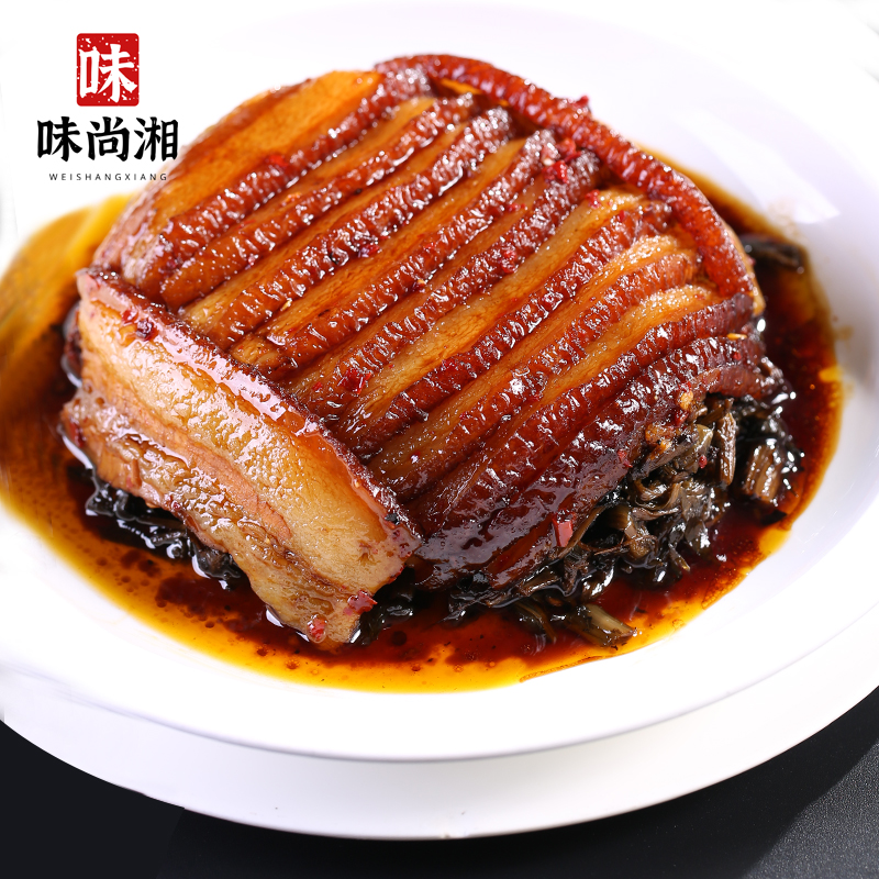 Hunan tiger skin plum vegetable buckle meat bowl 420g steamed vegetables heating ready-to-eat braised meat semi-finished cooking package pre-made vegetables