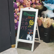 Retro solid wood stent small blackboard cafe shop with commercial vertical spread promotional price handwritten billboard