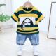 . Childrens ăn mặc trẻ em lớn vừa đặt hai mảnh boy set mùa hè ngắn tay áo thun quần denim năm điểm Hàn Quốc phiên bản của sóng 2019 mới.