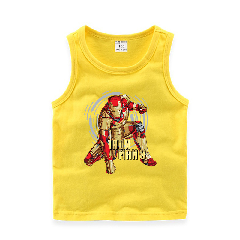 . Boy Iron Man tay cậu bé trẻ em thoải mái vest trẻ em mỏng của mùa hè thể thao quần áo trẻ em vai.