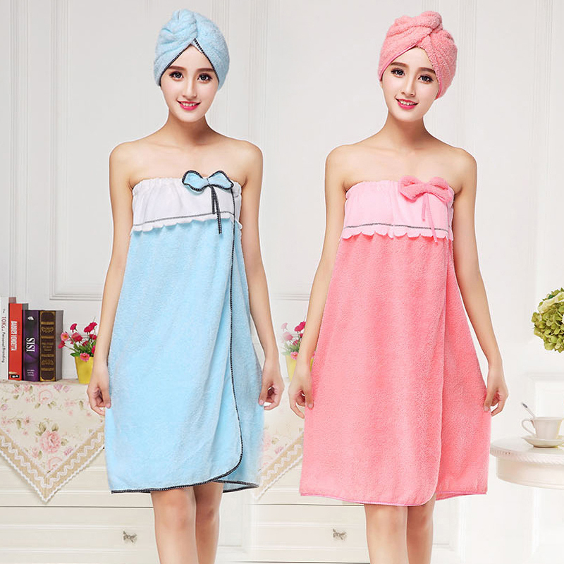 Bath towels can be worn and wrapped women's bath skirt is softer than pure cotton, super absorbent, big cute tube top, sexy Korean version