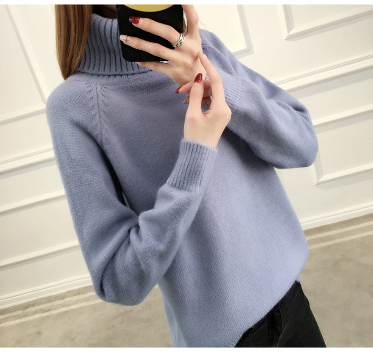 Chic2018 mới áo len cổ cao nữ mùa thu đông dày ấm áp phiên bản Hàn Quốc của những bộ áo len dài tay màu đỏ lưới shop quần áo nữ