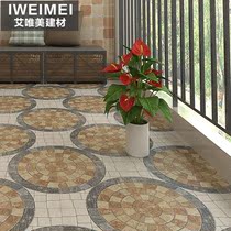 American garden Outdoor concave and convex balcony tile floor tile 400x400 non-slip cobblestone floor tile All-ceramic
