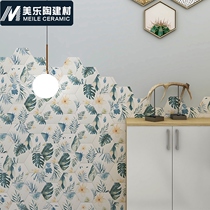 Retro tiles Nordic ins hexagonal tiles 200x230 kitchen bathroom balcony wall tiles Floor tiles black and white gray cement