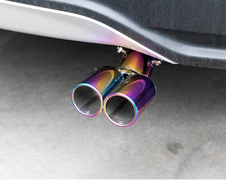 Car Modification Semi-Baked Blue Shark Fin Tailpipe with Mesh Tailpipe Muffler Stainless Steel Decorative Exhaust Pipe Decoration