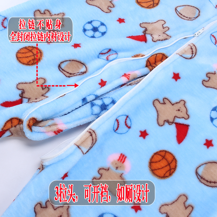 Flannel 2-7 tuổi cỡ lớn 3 bộ đồ ngủ trẻ em một mảnh 4 nam và nữ bé 5 mùa thu và mùa đông 6 Cáp Nhĩ Tân romper lông cừu san hô quần áo trẻ con