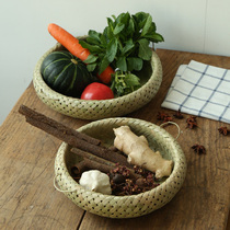 Bamboo basket bamboo basket steamed bread basket kitchen storage basket vegetable basket small basket snack basket storage basket fruit basket