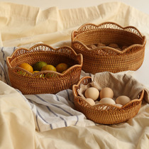 Vines Fruit Pan Steamed Buns buns Home Living room Creative Basket Bread Basket Containing Tea Point Box Bread Basket Hollowed-out Flowers