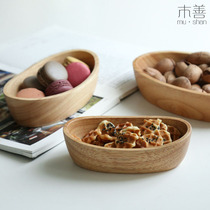 Wood Dish Subwoodish Tray Children Baby Adults Small Rice Bowls Snack Dish Wood Cutlery Handmade Household Cutlery Suit