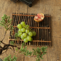 Bamboo Small Bamboo Steak Tea Mat Tea Curtain Rattan Chetto Tea Mat Bamboo Tea Cushion Tea Cushion Cup Cushion Cup Totea Dau Accessories